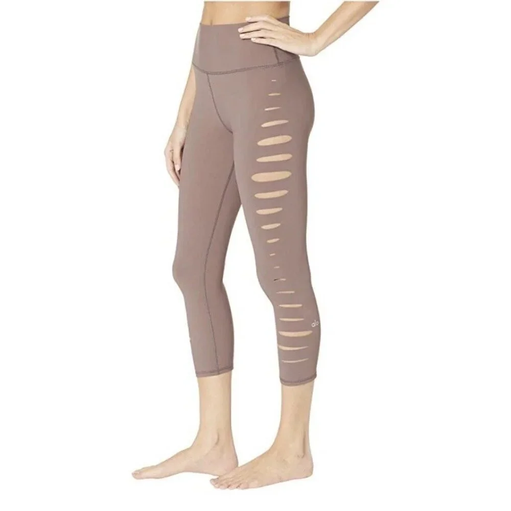 Alo Yoga High Waisted Slice Leggings Cropped Activewear Women's XS